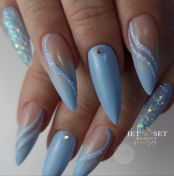 Icy Blue Nails Winter: 14 Irresistible Designs You Can't Miss! - Final Touches: Icy Blue with a Twist