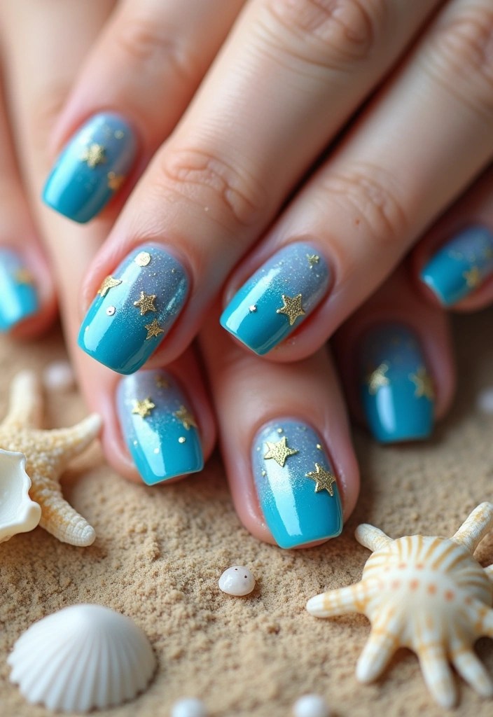 Summer Nails Vibes: 10 Must-Try Tips for Perfect Summer Nail Art! - 2. Ocean-Inspired Nail Art