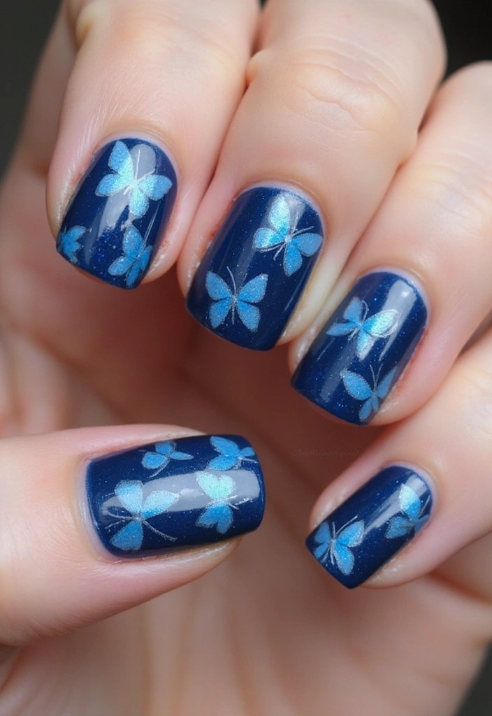 Unlock the Magic of Blue Butterfly Nails: 7 Designs That Will Leave You Breathless! - 4. Abstract Artistry