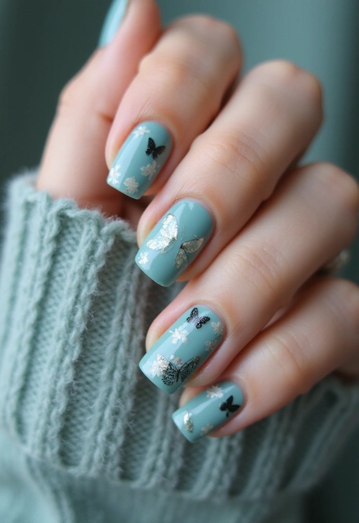 Unlock the Magic of Blue Butterfly Nails: 7 Designs That Will Leave You Breathless! - 6. Nature’s Touch