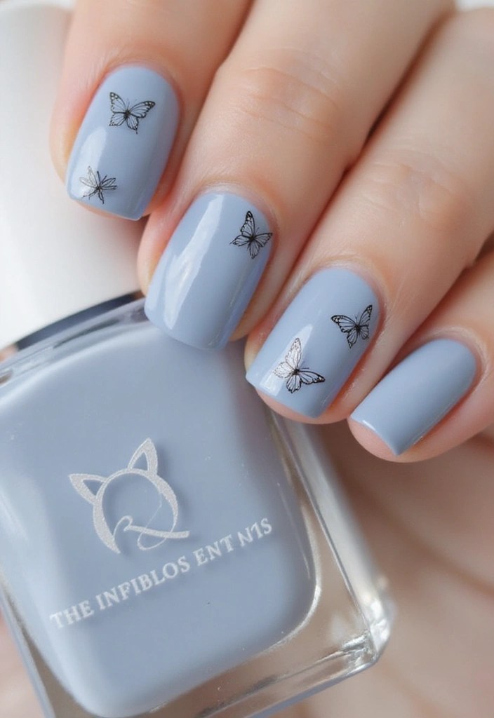 Unlock the Magic of Blue Butterfly Nails: 7 Designs That Will Leave You Breathless! - 7. Minimalistic Chic