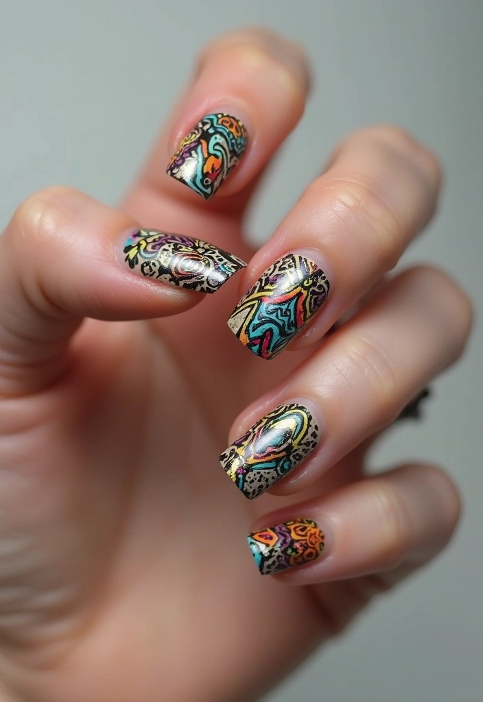 Unlock Your Wild Side with These 12 Stunning Safari Nail Designs! - 10. Tribal Animal Fusion