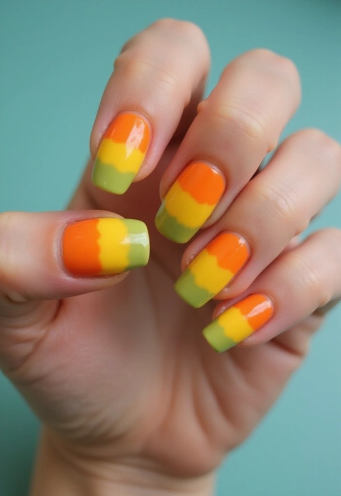 Unlock Your Wild Side with These 12 Stunning Safari Nail Designs! - 12. Vibrant Safari Ombre