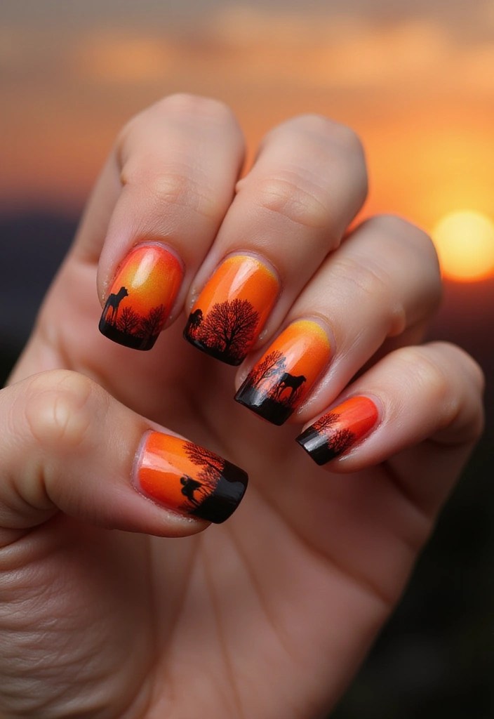 Unlock Your Wild Side with These 12 Stunning Safari Nail Designs! - 2. Safari Sunset Gradients