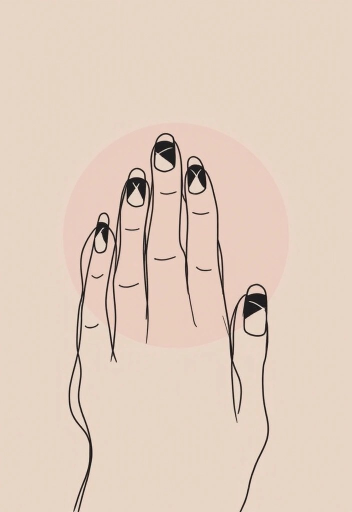 10 Black Nail Designs That Are Bold, Minimalist & Trending Everywhere - 2. Minimalist Black Lines