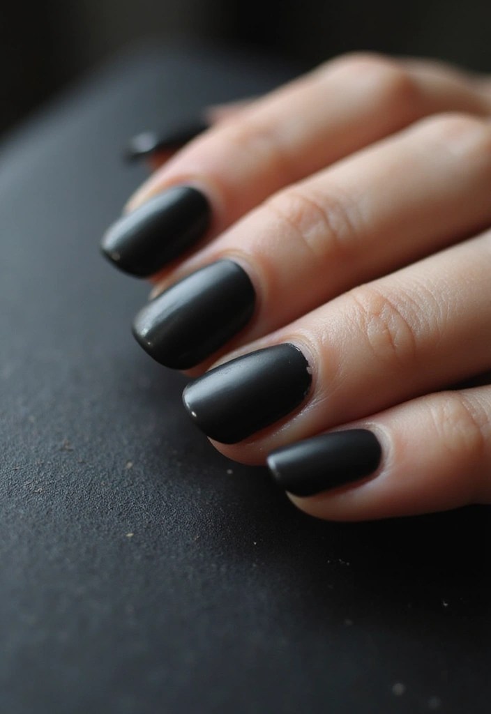 10 Black Nail Designs That Are Bold, Minimalist & Trending Everywhere - 3. Matte Black with Glossy Tips