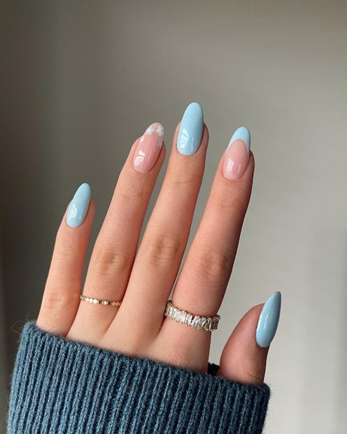 10 Soft Girl Almond Nails to Try This July 🌸 | Pretty & Feminine Summer Designs - 3. Sky Blue Elegance