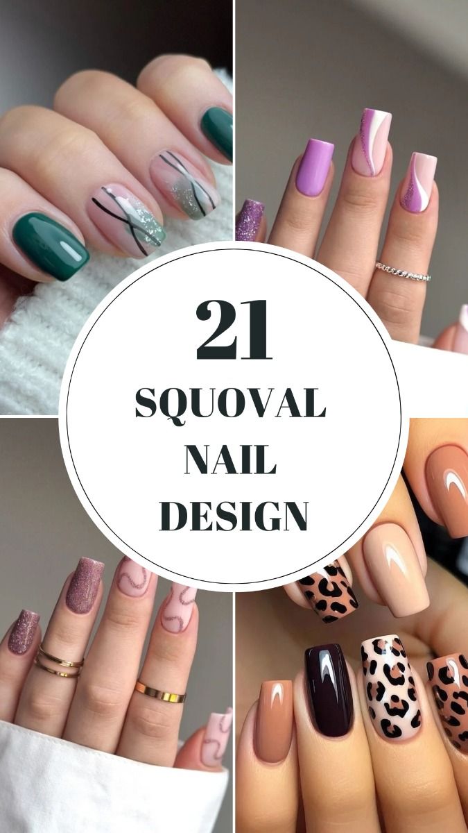 10 Squoval Nail Art Ideas That Are Clean, Classy & Totally Trending - 10. Sparkling Crystal Accents