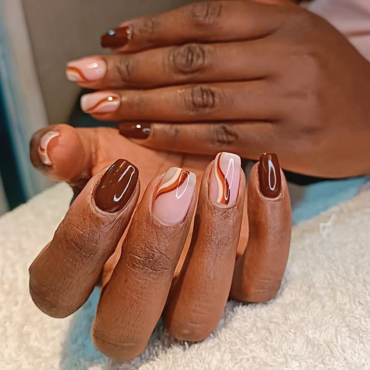 10 Squoval Nail Art Ideas That Are Clean, Classy & Totally Trending - 6. Warm Neutral with a Twist