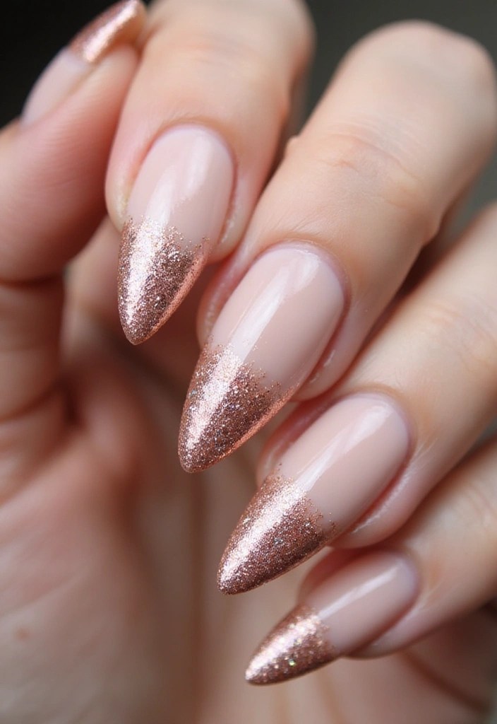 10 Stiletto Acrylic Nails That Are Sharp, Stylish & Totally Statement-Worthy - 1. Glamorous Glitter Ombre
