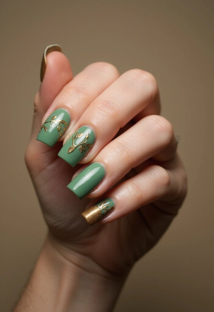 10 Stunning Botanical Nail Art Ideas to Transition from Late Summer to Fall (You Won't Believe #5!) - 3. Forest Foliage