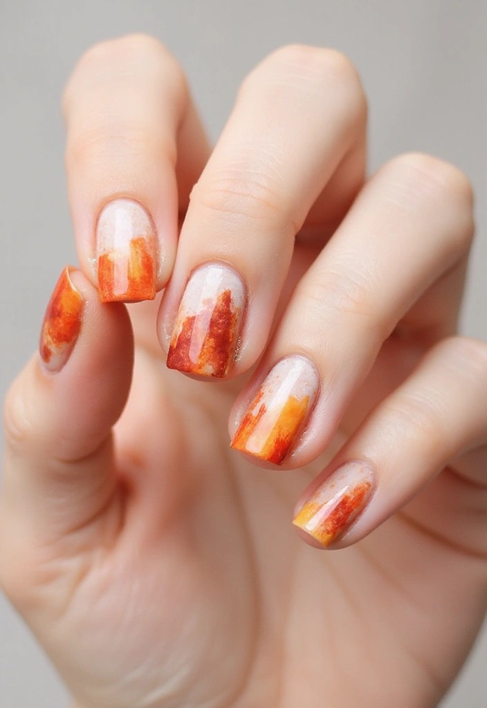 10 Stunning Botanical Nail Art Ideas to Transition from Late Summer to Fall (You Won't Believe #5!) - 9. Rustic Watercolor