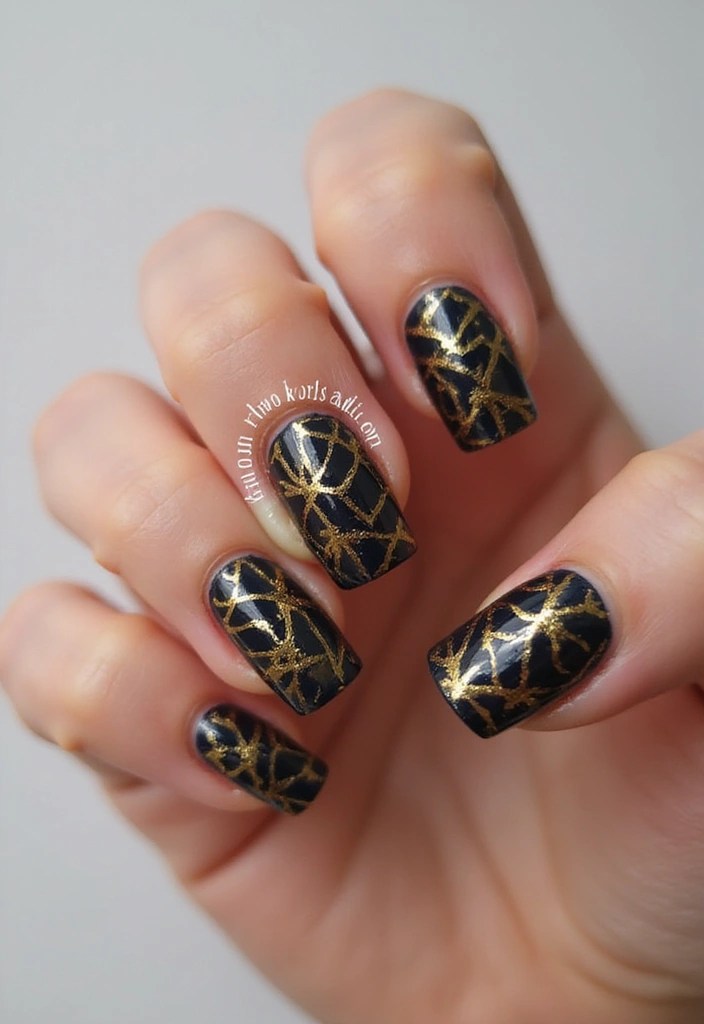10 Stunning Gold Nail Art Ideas That Are Glowy, Classy & Pinterest-Famous! - 4. Gold Foil Geometric Patterns