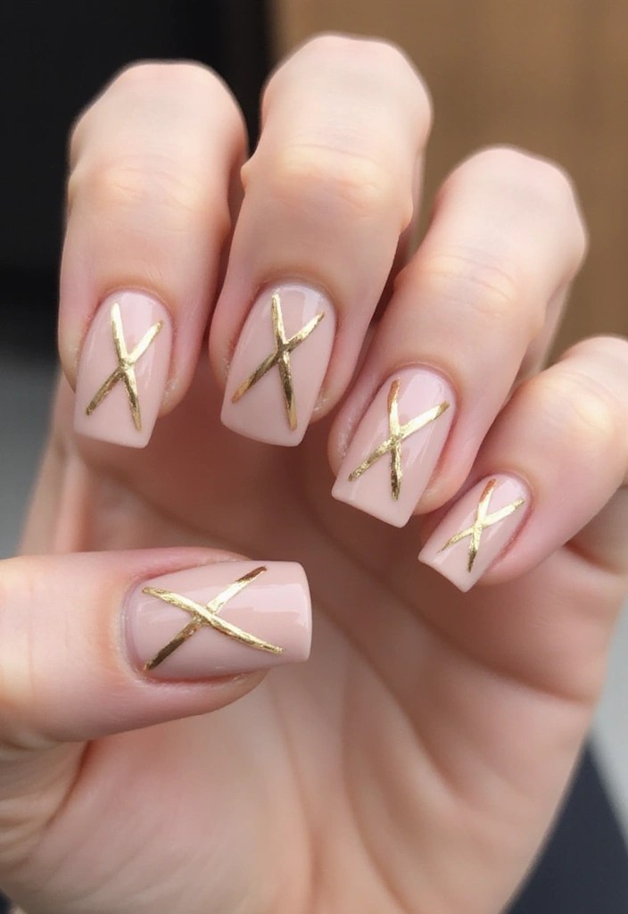 10 Stunning Gold Nail Art Ideas That Are Glowy, Classy & Pinterest-Famous! - 6. Gold-Crossed Lines