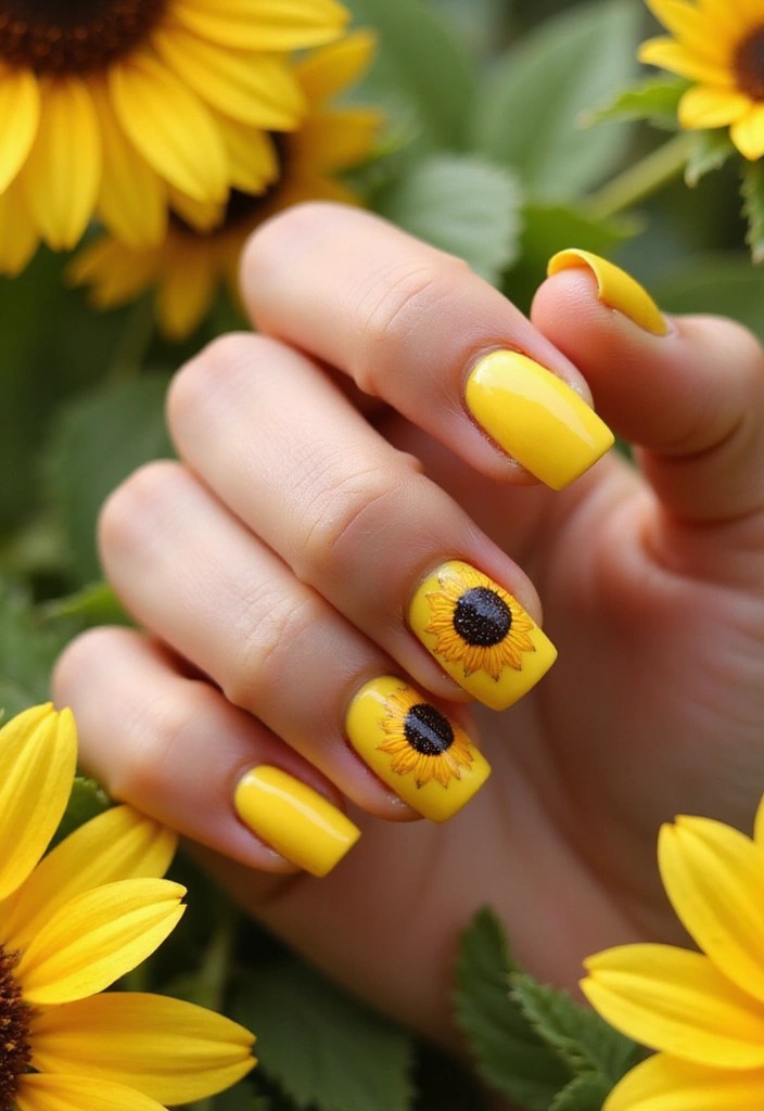 10 Summer Indie Nail Ideas for a Fun & Beachy Mani That Will Make Waves! - 2. Sunflower Dreams