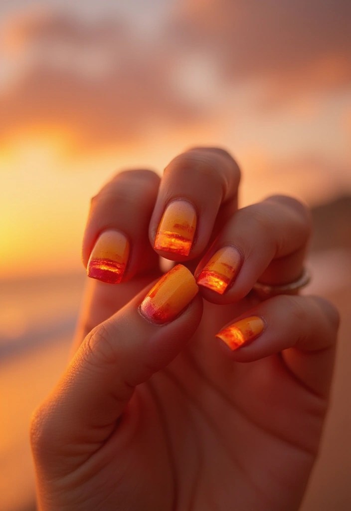 10 Summer Indie Nail Ideas for a Fun & Beachy Mani That Will Make Waves! - 5. Sunset Gradient