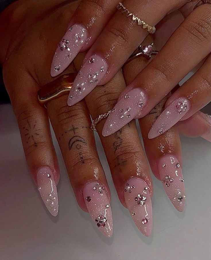 10 Sweet & Sparkly Pink Nails That Are Total Eye Candy - You’ll Adore #4! - 7. Sparkly Gradient