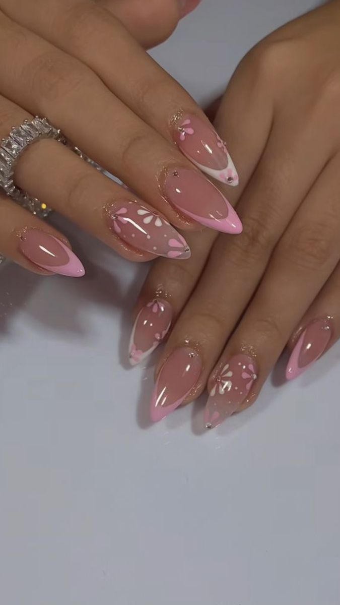 10 Sweet & Sparkly Pink Nails That Are Total Eye Candy - You’ll Adore #4! - 8. Sparkly Ombre with Twists