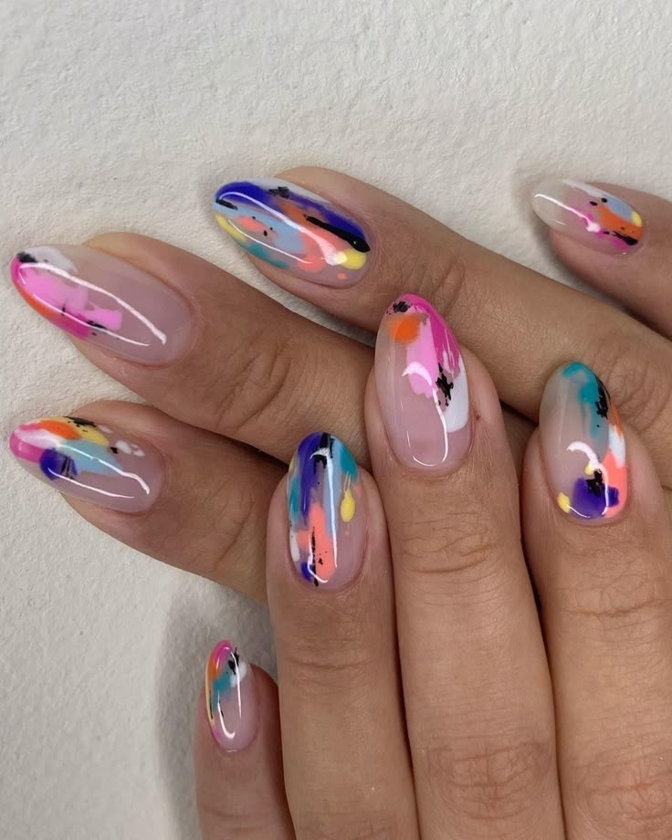 11 Abstract Nail Art Designs That Are Artsy, Bold & DIY-Friendly - Blended Neon Fun