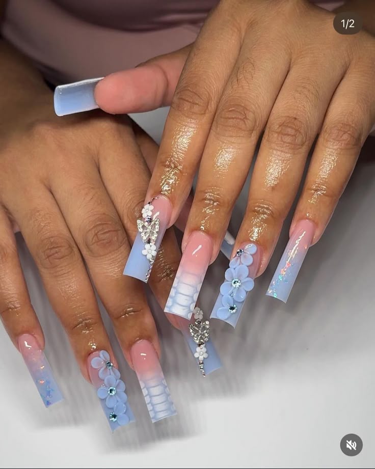 11 Blue Butterfly Nail Ideas That Are Delicate, Dreamy & Trending on Pinterest - Butterfly Illusion
