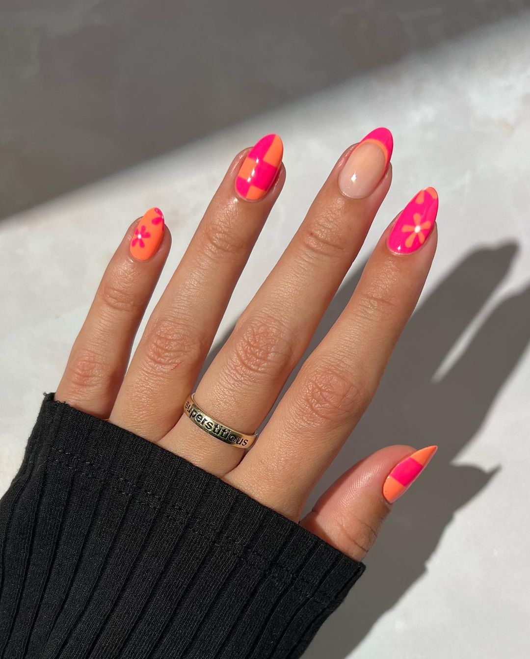 11 Bright & Trendy Summer Nail Inspo Ideas You Can't Miss This Season! - 3. Neon Floral Vibes