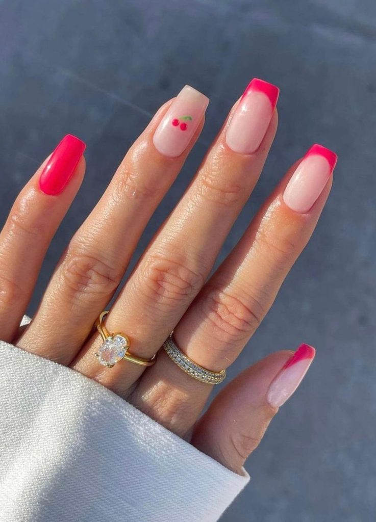 11 Bright & Trendy Summer Nail Inspo Ideas You Can't Miss This Season! - 8. Cherry on Top