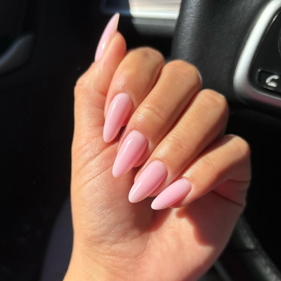 11 Pink Oval Nails That Are Soft, Chic & Totally Aesthetic - Classic Pink Perfection