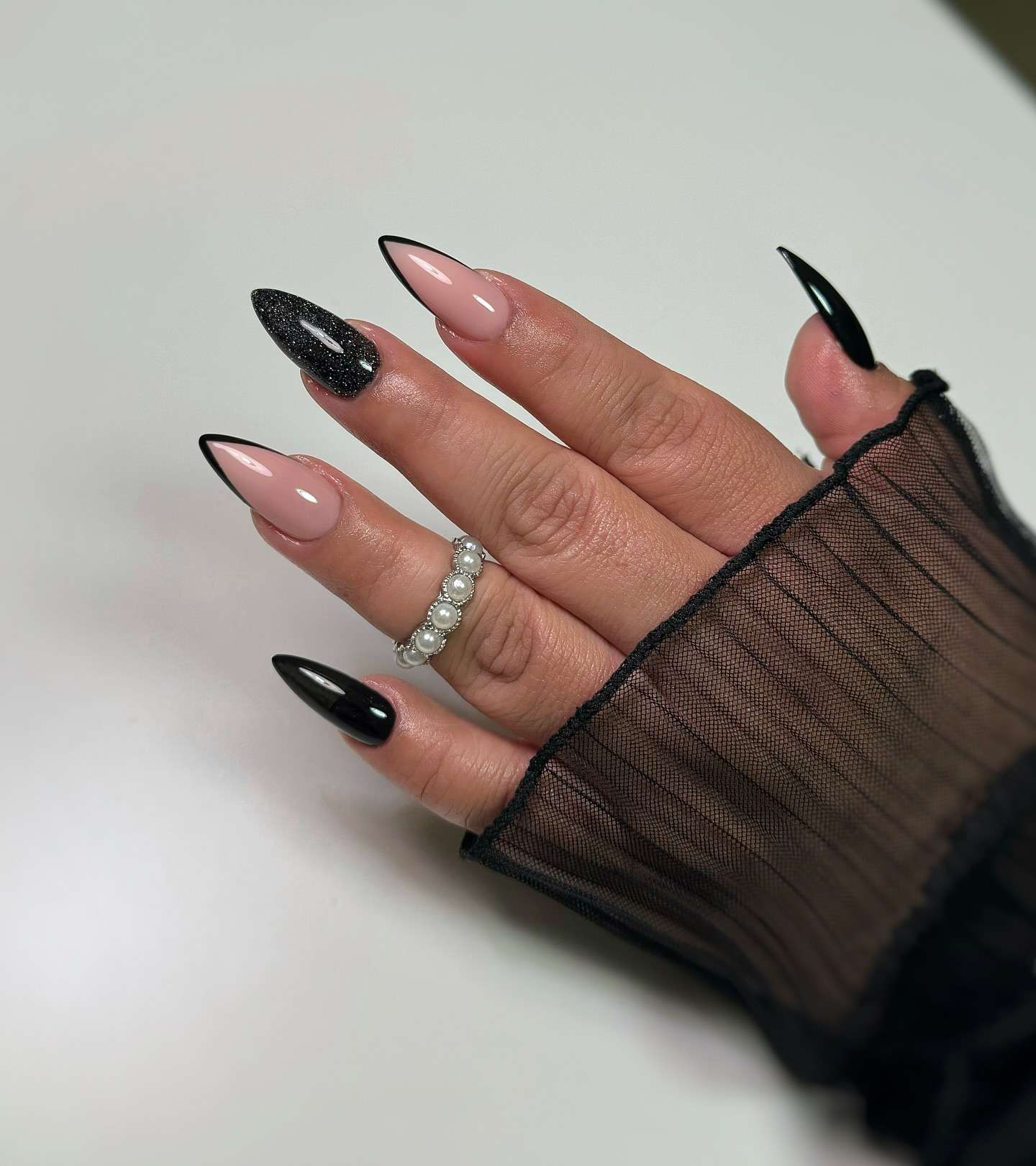 11 Simple Edgy Nails That Will Make You Stand Out (You Won't Believe #5!) - 3. Glossy Black & Glitter
