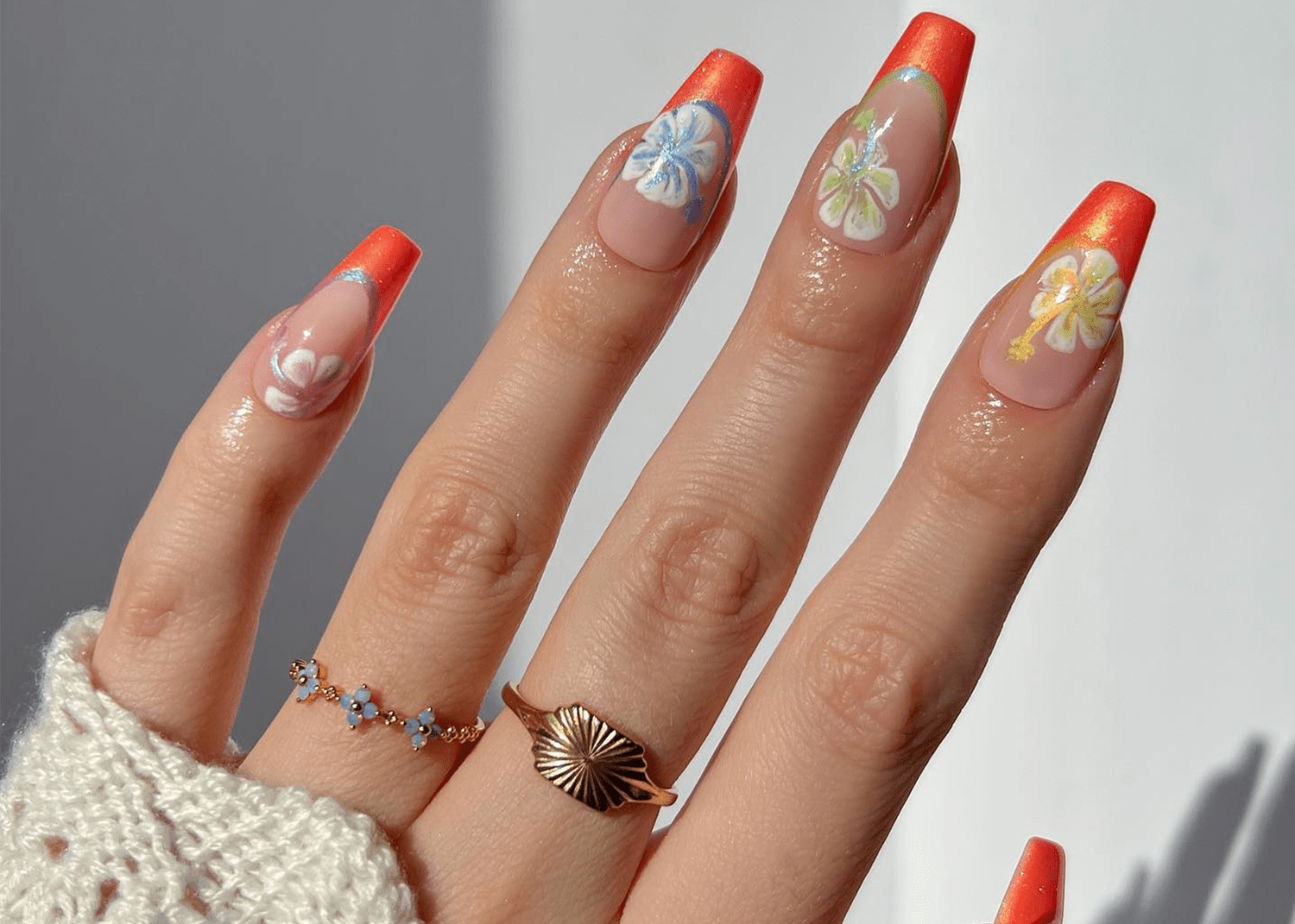 12 Tropical Jelly Nail Designs That Scream Summer Vibes - 3. Sunset Bliss