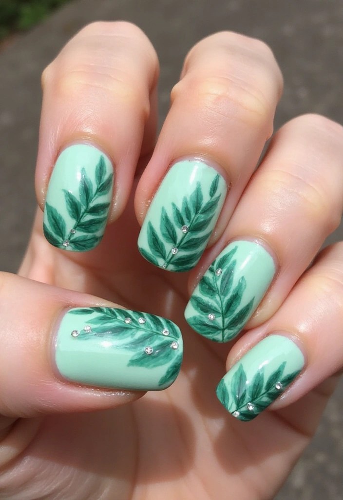 12 Vibrant Summer Nails Aesthetic Looks That Will Brighten Your Day (You’ll Love #6!) - 2. Tropical Vibes with Palm Leaves