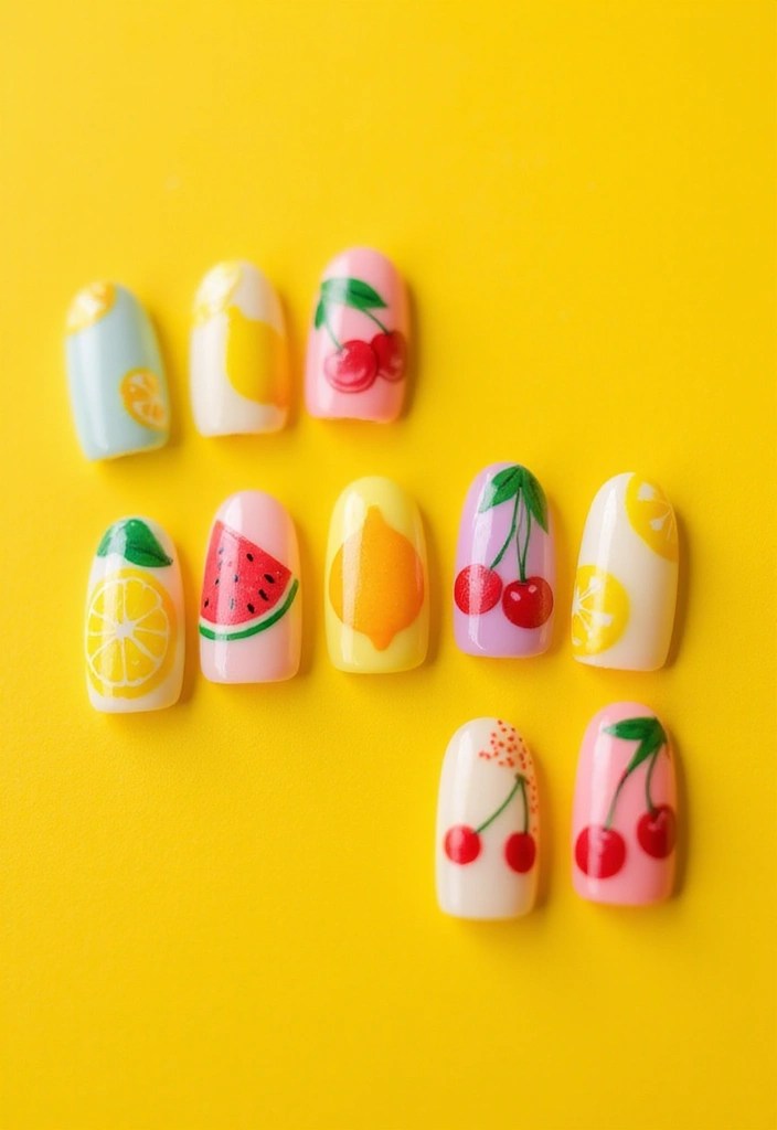 12 Vibrant Summer Nails Aesthetic Looks That Will Brighten Your Day (You’ll Love #6!) - 3. Fruit Salad Frenzy