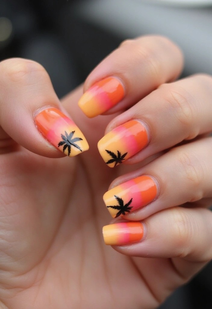 12 Vibrant Summer Nails Aesthetic Looks That Will Brighten Your Day (You’ll Love #6!) - 9. Sunset Splendor