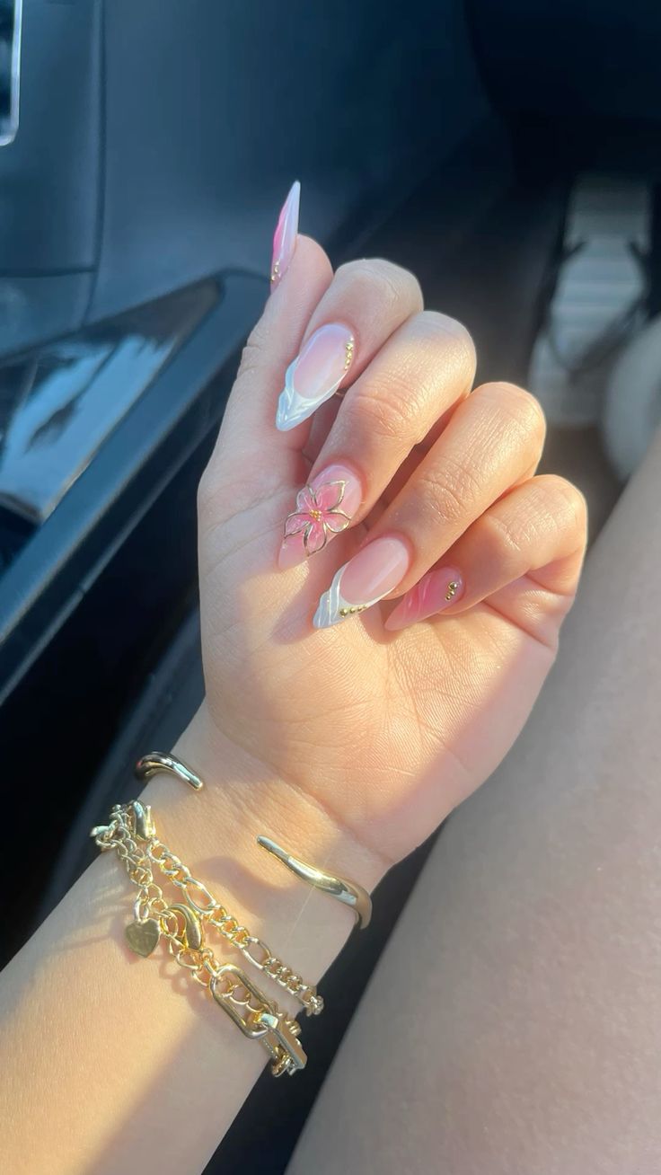 13 Almond Nails with Gems That Look Like Luxury on Your Fingertips - 5. Vintage Glamour