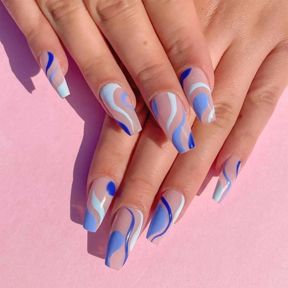 14 Coffin Summer Nails That Are Bold, Bright & Hotter Than July - Glamorous Crystal Accents