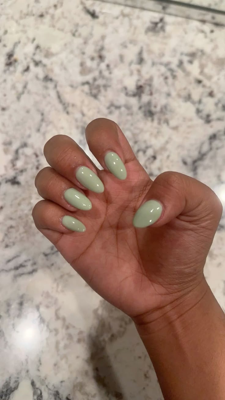 14 Sage Green Nail Ideas That Are Calm, Chic & Pinterest-Approved - Sleek Solid Sage