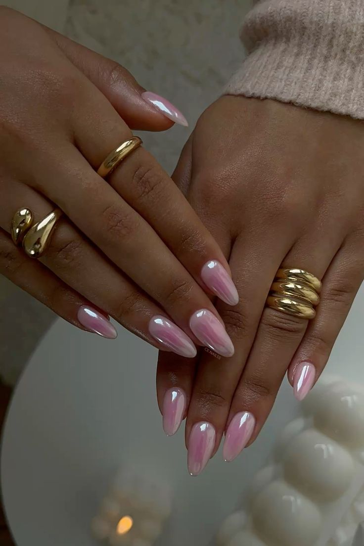 15 Chrome Aura Nails You’ll OBSESS Over This Summer! - Soft Pink Elegance