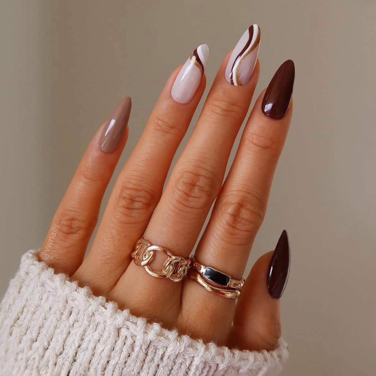 16 Pretty Almond Nail Designs That Are Feminine, Chic & Trending Now! - Sophisticated Neutrals