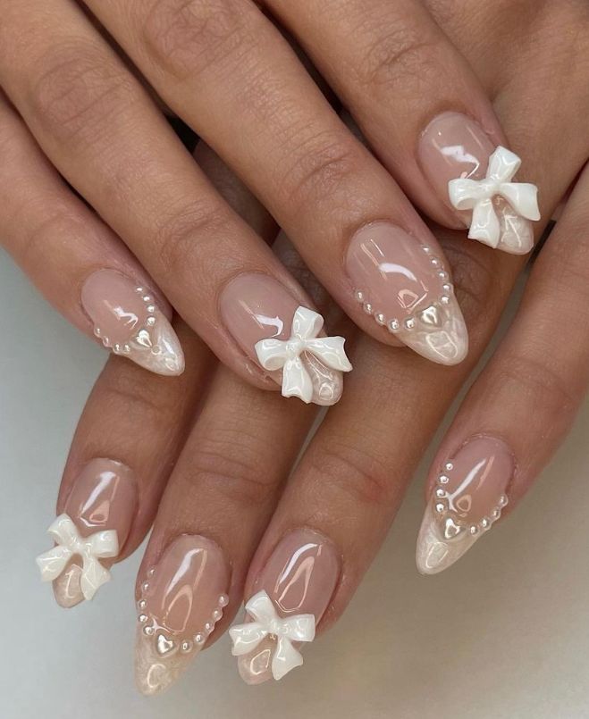 17 Coquette-Inspired Nail Designs That Are Feminine, Flirty & Trending Now! - Classic White Elegance