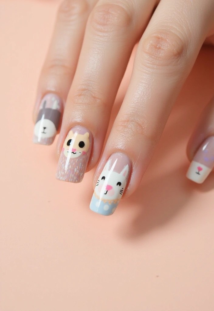 4 Quirky Nail Ideas That Will Make You Smile! - 4. Whimsical Animal Faces