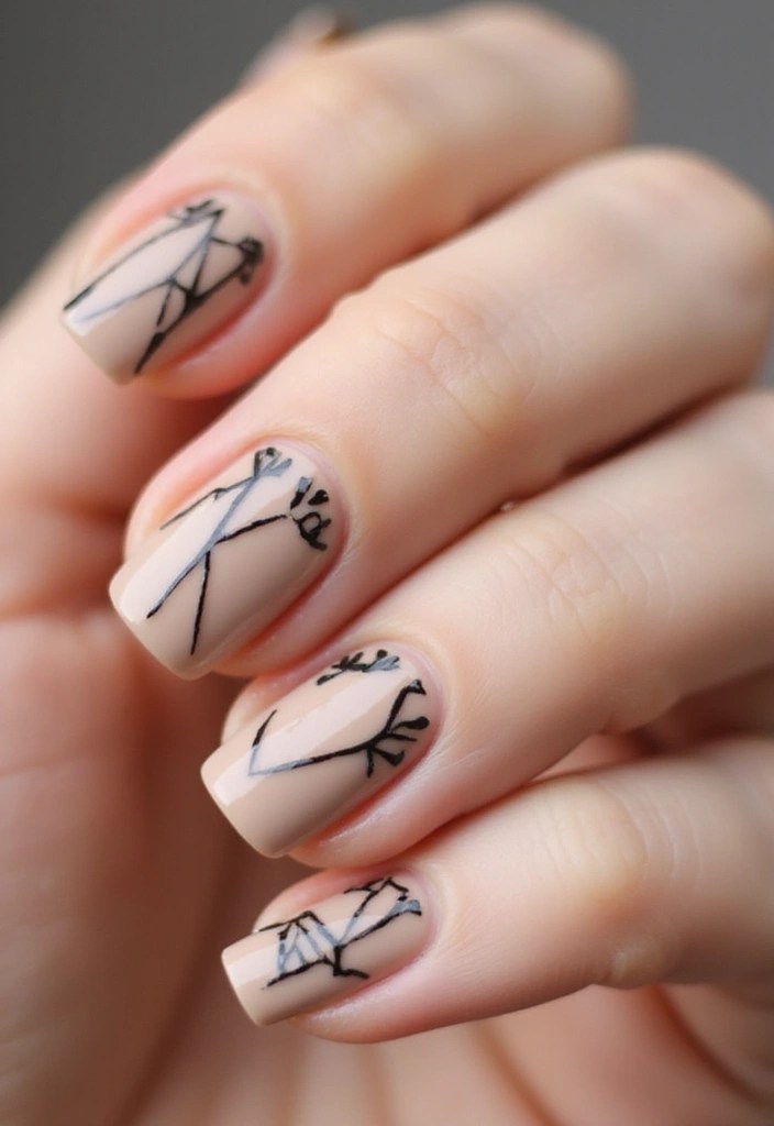 5 Neutral Nail Art That Never Goes Out of Style - 2. Minimalist Line Art