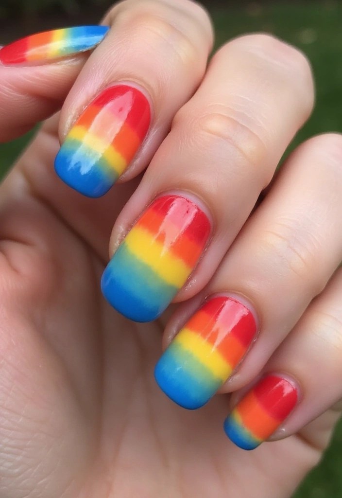 5 Rainbow Nail Art Ideas That Will Brighten Your Day! - 1. Ombre Rainbow Delight