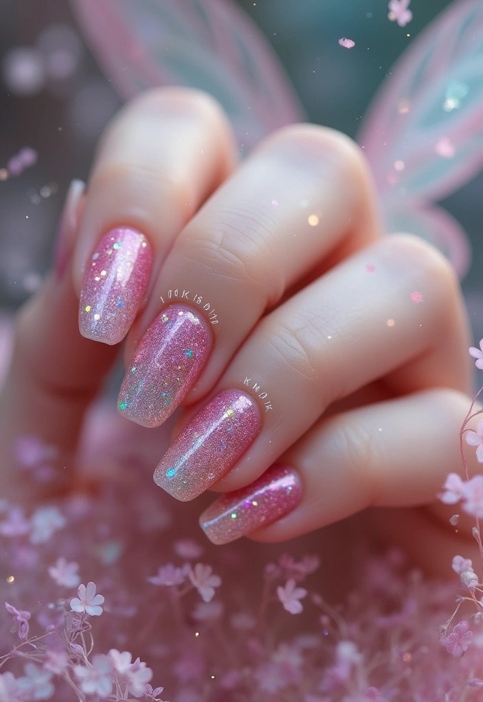 6 Fairy-Inspired Nails with Chrome & Glitter That Will Leave You Spellbound! - 3. Fairy Wing Fantasy