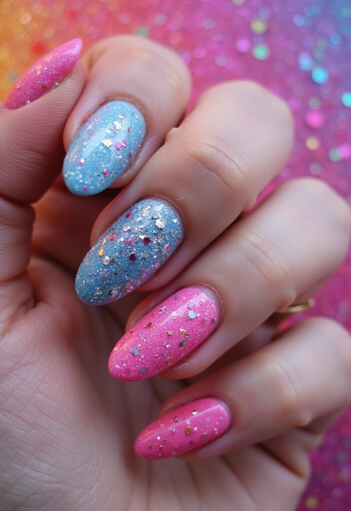 6 Fairy-Inspired Nails with Chrome & Glitter That Will Leave You Spellbound! - 4. Pixie Dust Paradise