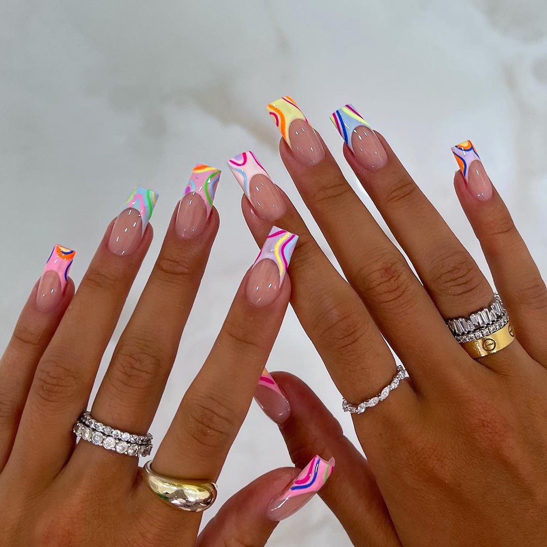 6 Festival-Ready Nail Designs for August Events 🎶 - 3. Marble Madness