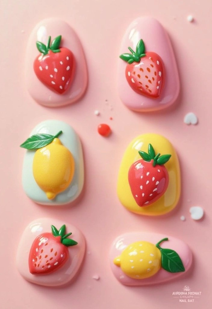 6 Soft Girl Summer Nail Ideas You’ll Adore This July & August! - 3. Cute Fruit Accents