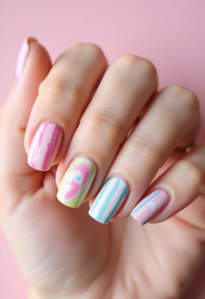 6 Soft Girl Summer Nail Ideas You’ll Adore This July & August! - 6. Sweet Candy Stripes
