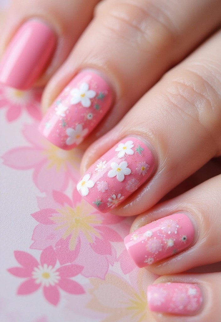 6 Soft Pink Nails That Are Trending Right Now - 2. Floral Elegance