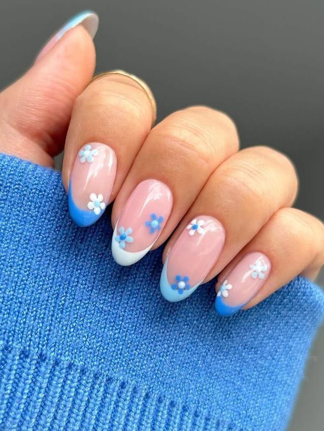 6 Stunning Blue Flower Nail Art Ideas You Need to Try Today! - Wrap Up Your Floral Journey