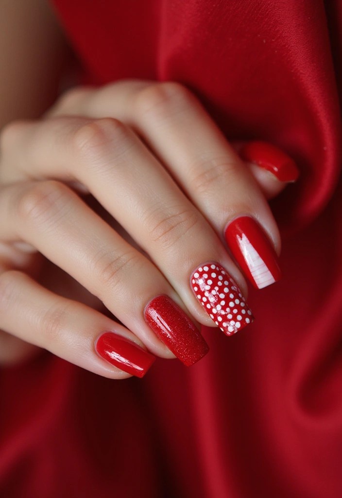 7 Adorable Nail Art Designs That Scream Coquette Charm for Your Girls' Night Out - 4. Classic Red with a Twist