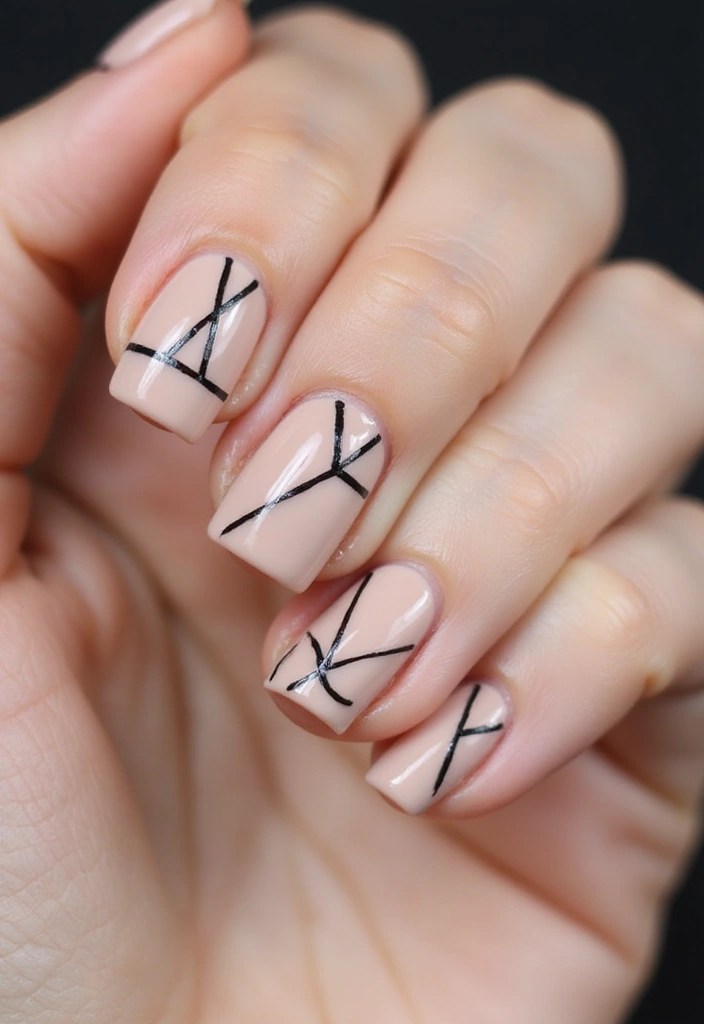 7 Adorable Nail Art Designs That Scream Coquette Charm for Your Girls' Night Out - 6. Minimalist Geometric Patterns